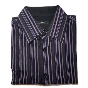Alfani Striped Long Sleeve Button Down Dress Shirt
